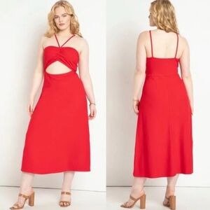 Eloquii Ribbed Dress with Halter Neck